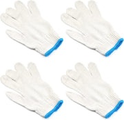 Othmro Protective Industrial White Gloves with Blue Edge, 5 Pairs