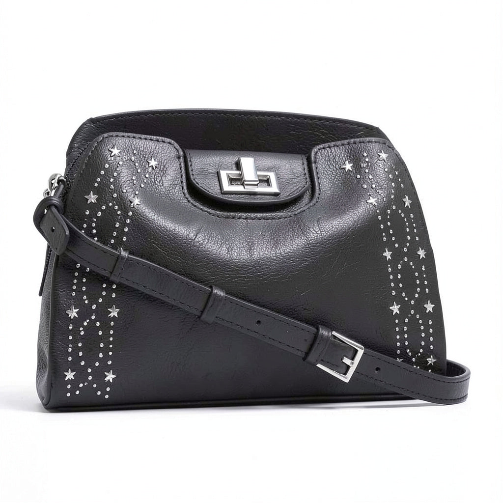 Calvin Klein Clementine Mercury Leather and Celestial Stud Embellished Crossbody