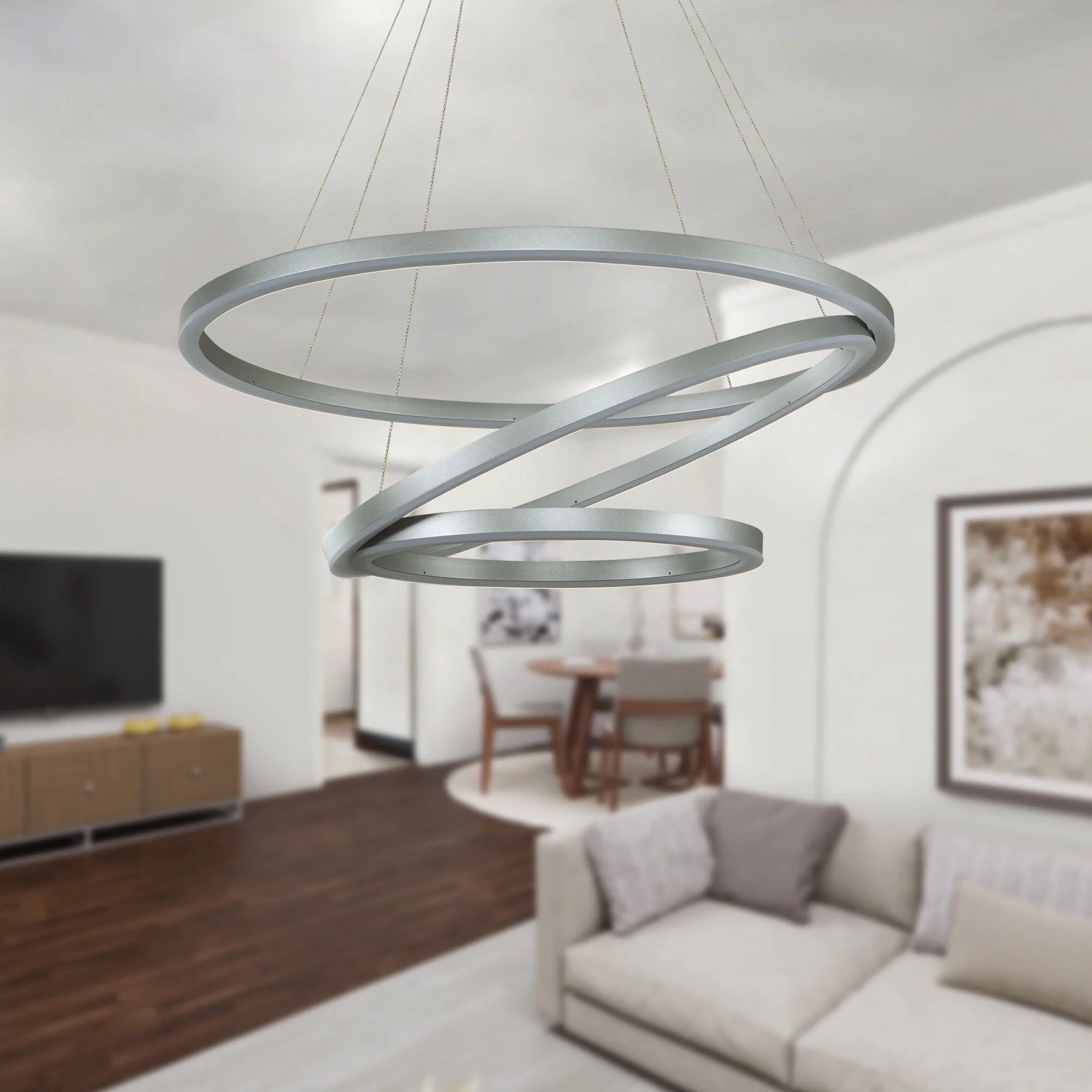 VONN VMC32500AL Tania Trio 32", Adjustable Hanging, Modern Circular Chandelier