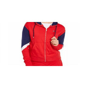Tommy Hilfiger Womens Sport Colorblocked Zip Hoodie Scarlet, Red, Size Medium