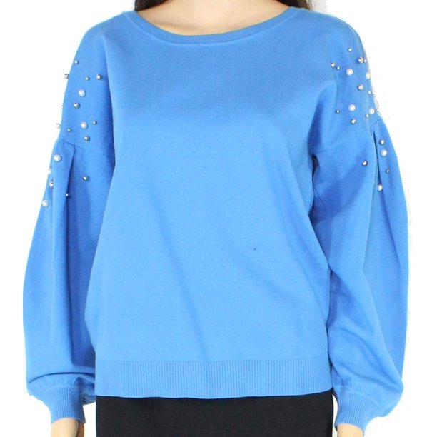 International Concepts Embellished Balloon-Sleeve Sweater