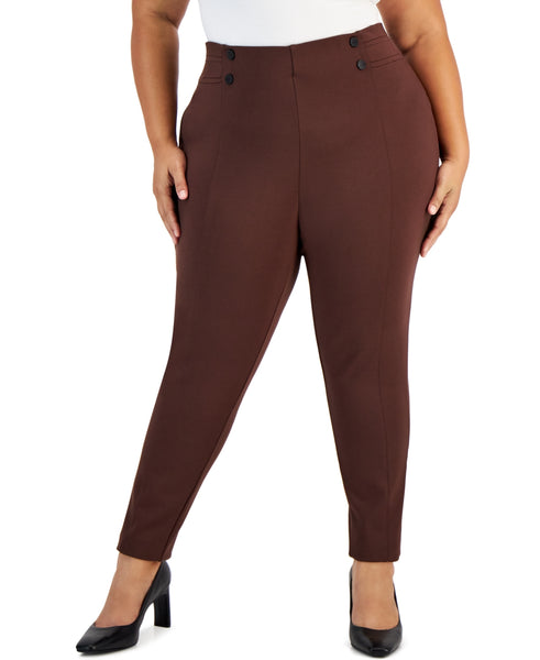 Calvin Klein Plus Size Pleated-Waist Pull-On Pants, Size 2X