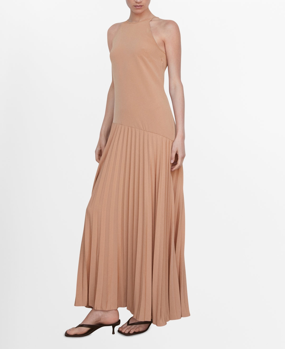 Mango Womens Pleated Panel Dress Mango Womens Pleated Panel Dress