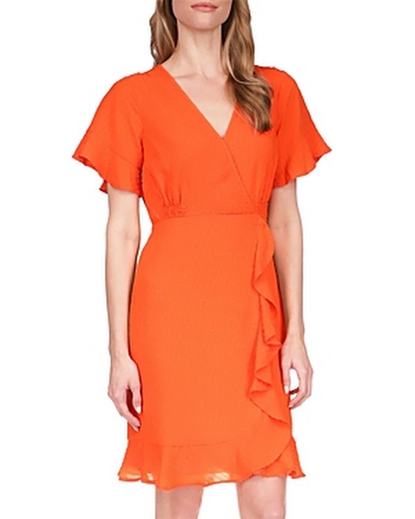 michael kors orange dress Michael Michael Kors Womens Wrap Mini Dress, Size XL – Vanessa Jane