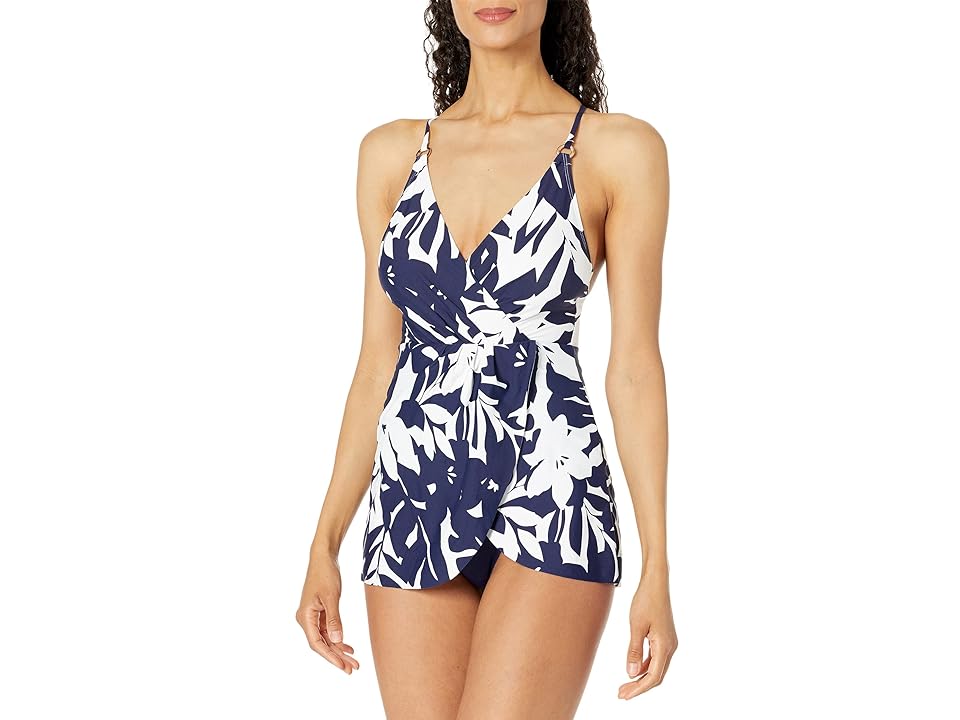 Anne Cole Coastal Palm Tropical Swimdress, Size 12