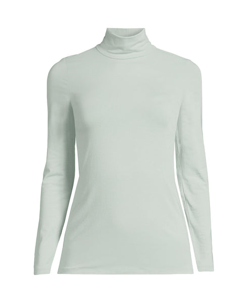 Lands End Womens Lightweight Jersey Long Sleeve Turtleneck, medium