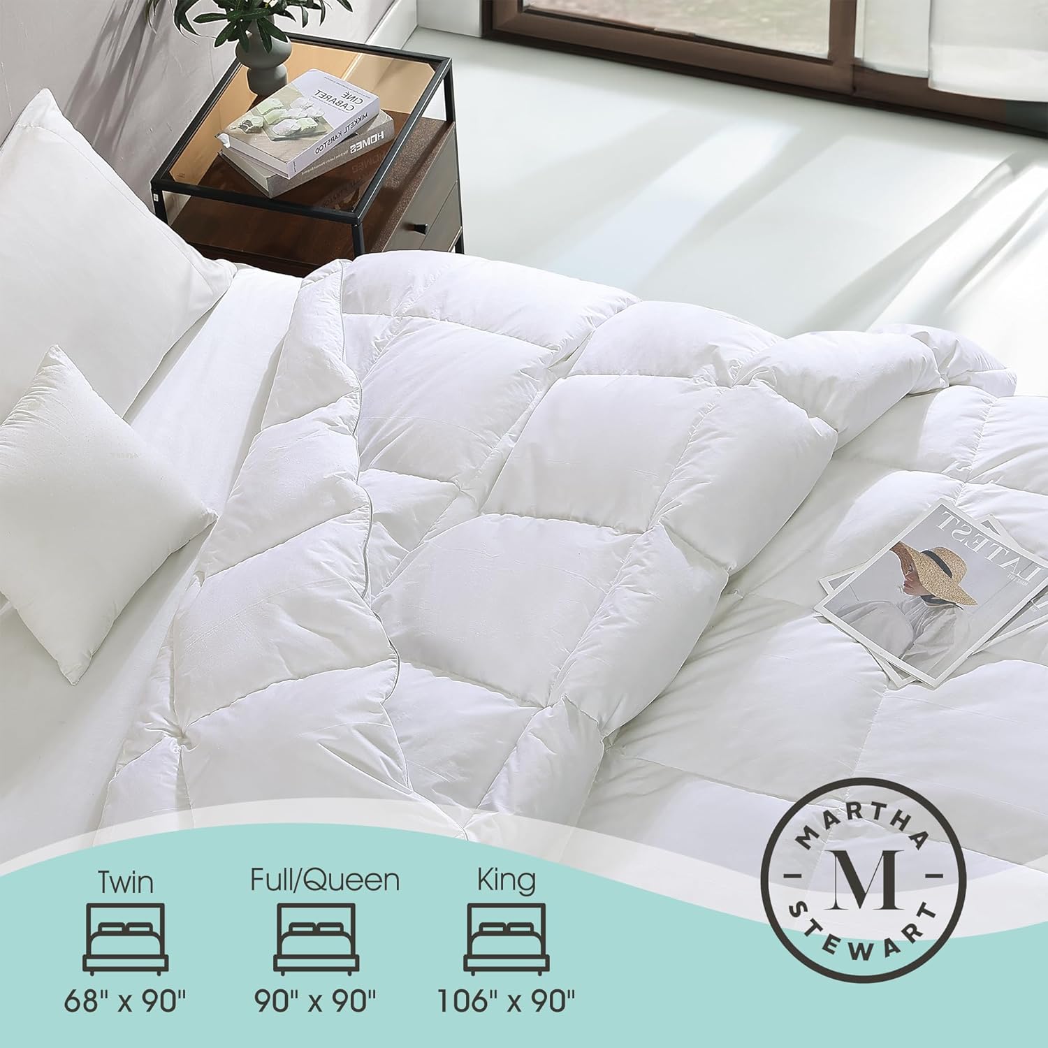 Martha Stewart 240 TC White Feather and Down Comforter - All Season, King