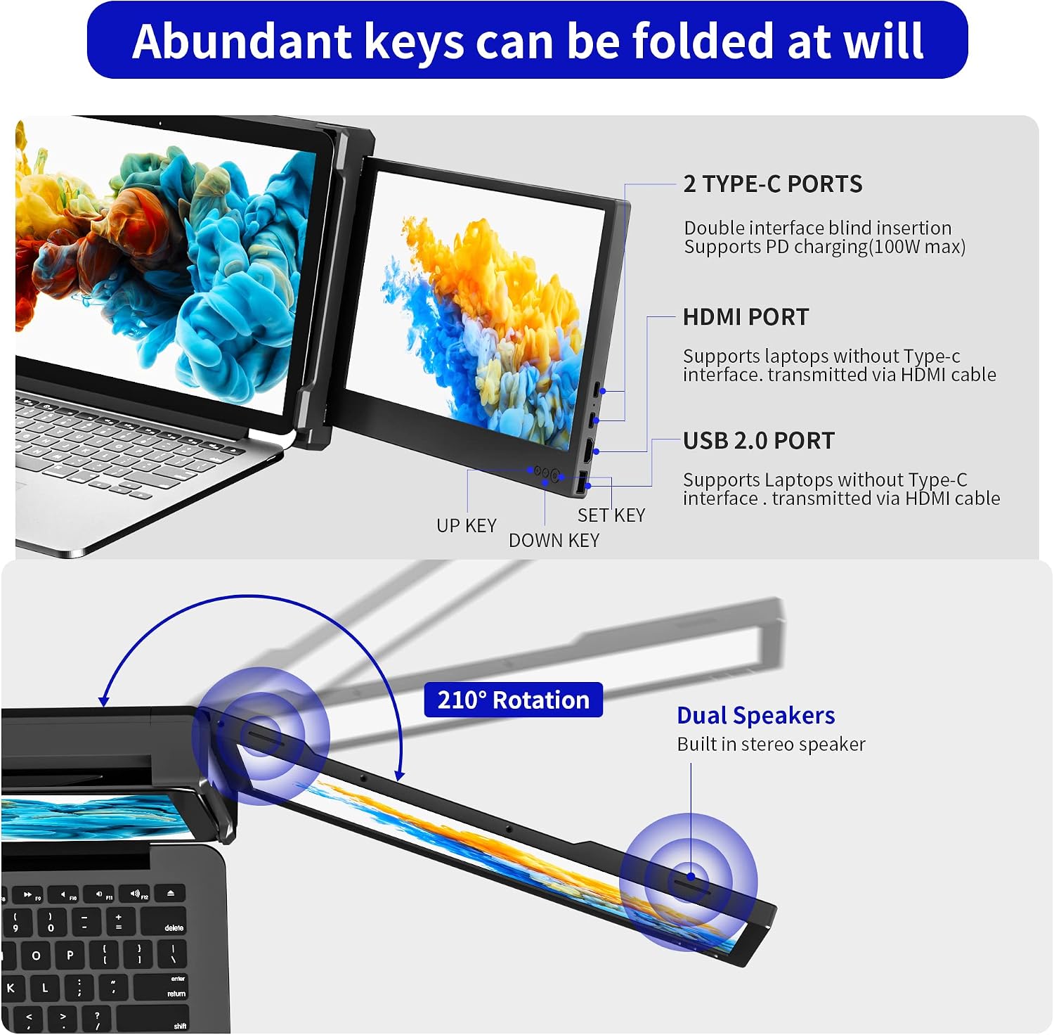 CIDETTY New 12 Portable Monitor for Laptop, Full HD IPS 1080P Display Extender