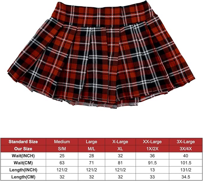 J.Templeton Women’s Plaid Schoolgirl Pleated Ruffle Skirt, Size M/L