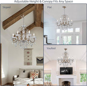 Hampton Bay Allure 8-Light 88-1/2 in. Hanging Silver and Gold Chandelier