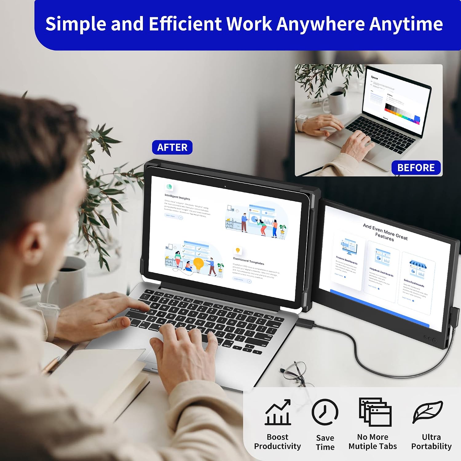 CIDETTY New 12 Portable Monitor for Laptop, Full HD IPS 1080P Display Extender