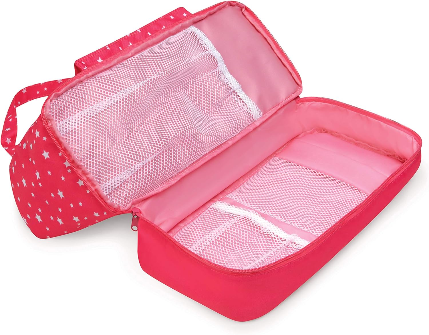 Badger Basket On-The-Go Travel Tote and Storage Bag for 18 inch Dolls - Pink Sta