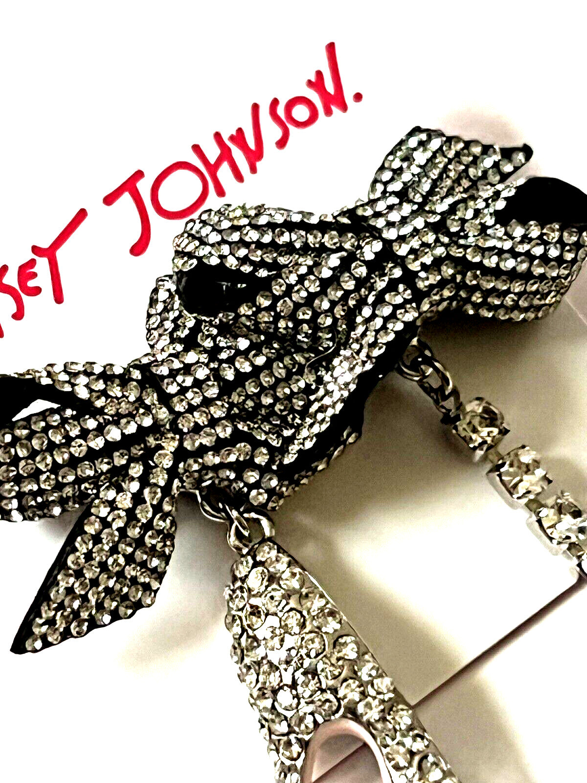 Betsey Johnson Holiday High Heel Shoes Bows Rhinestone Mismatch Drop Earrings