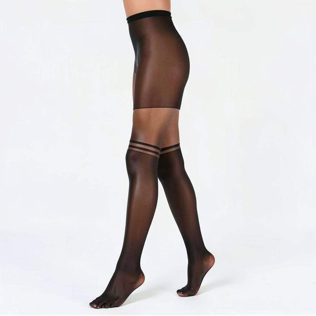 INC International Concepts I.N.C. Striped Mock Thigh-High Tights