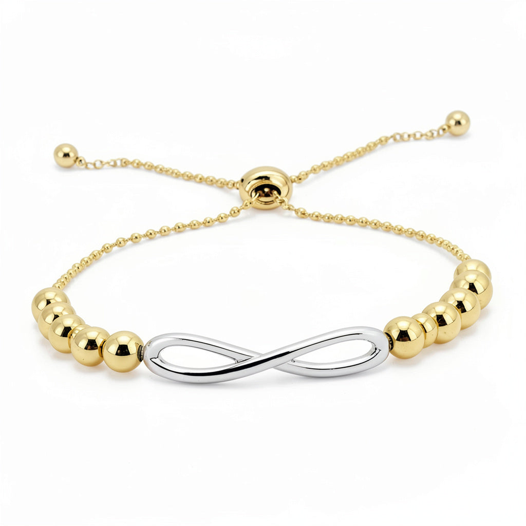 Giani Bernini Two-Tone Beaded  Bolo Bracelet in Sterling Silver/18k Gold-Plate