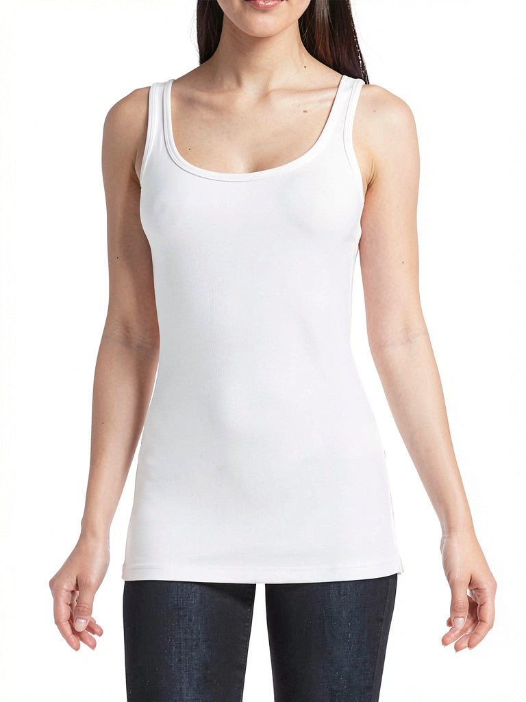 I.N.C. Women's Scoop Neck Sleeveless Tank Top, White, Size S/M