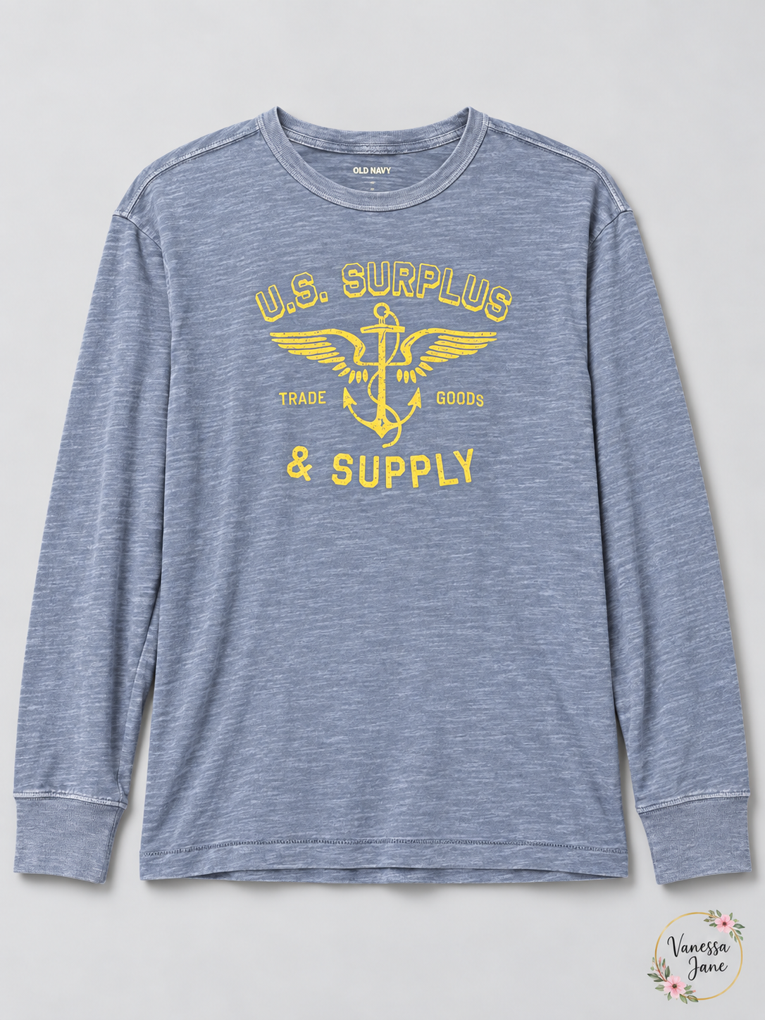 Old Navy Vintage Garment-Dyed Long-Sleeve T-Shirt, Medium