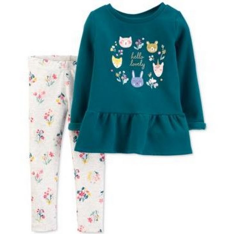 Carters Baby Girls 2-Pc. Fleece Sweatshirt and Leggings Set