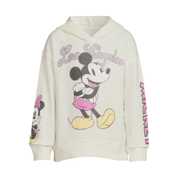 Disneys Mickey and Minnie Girls Graphic LA Hoodie Sweatshirt, Size10-12