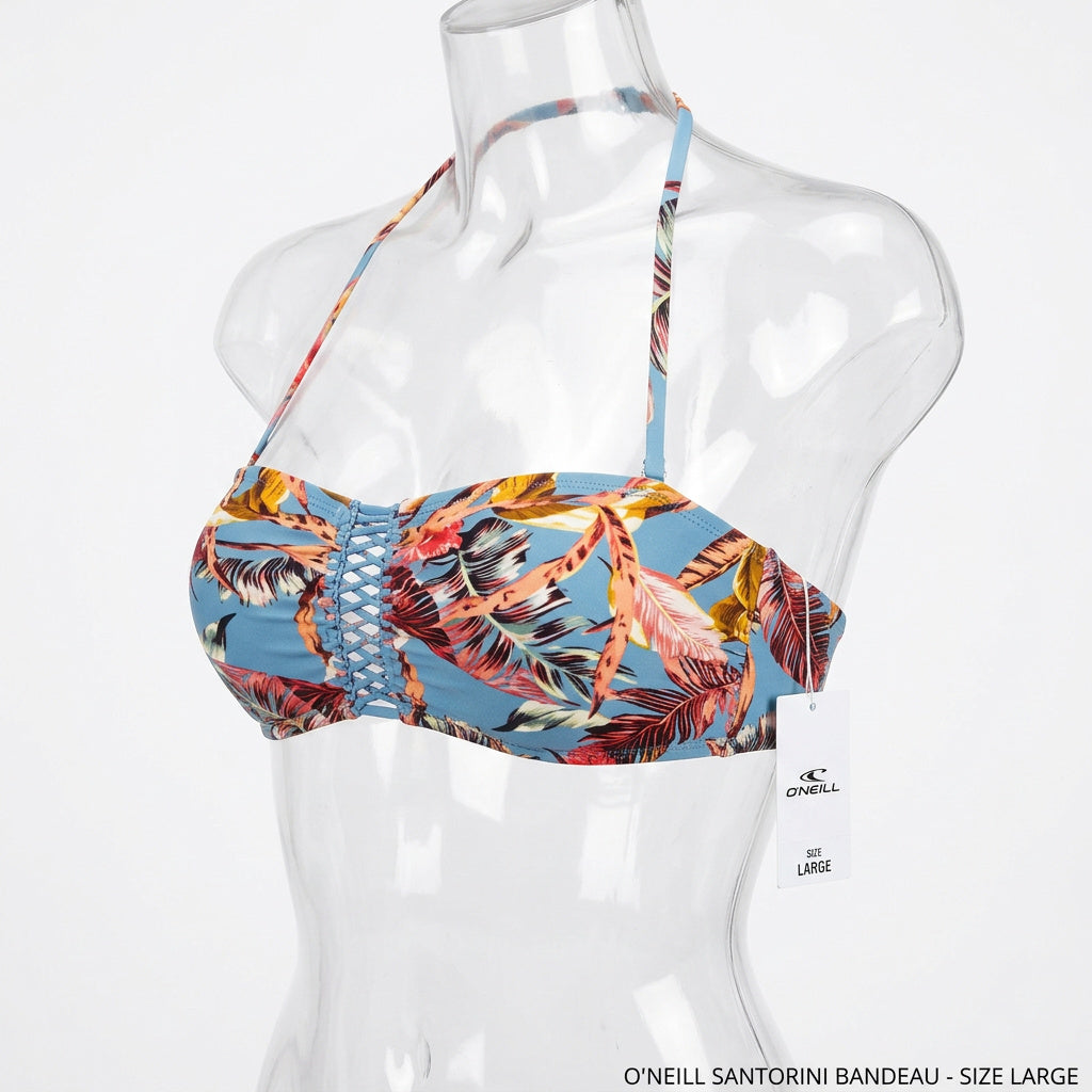 ONeill Womens Santorini Bandeau Bikini Top, Size Large