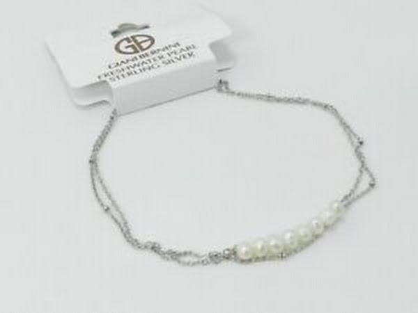 Giani Bernini Cultured Freshwater Pearl (3-4mm) Layered Ankle Bracelet