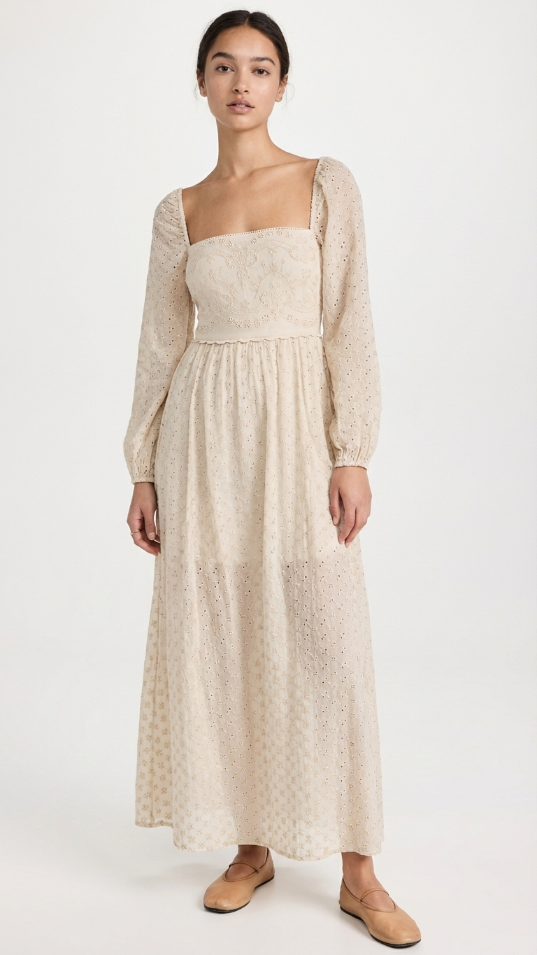 Free People Ivory Malina Maxi Dress , Size Small