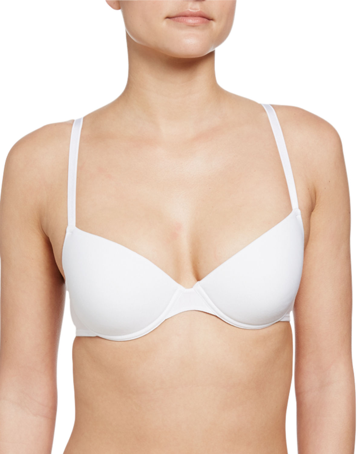 Hanro Womens Cotton Sensation T-Shirt Bra in White (71355) | Size 34E