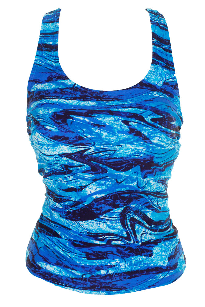 GO BY GOSSIP Wind Blown Racerback Tankini Top, Size Small