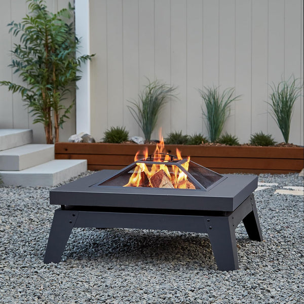 Real Flame Breton Wood Burning Fire Pit in Gray