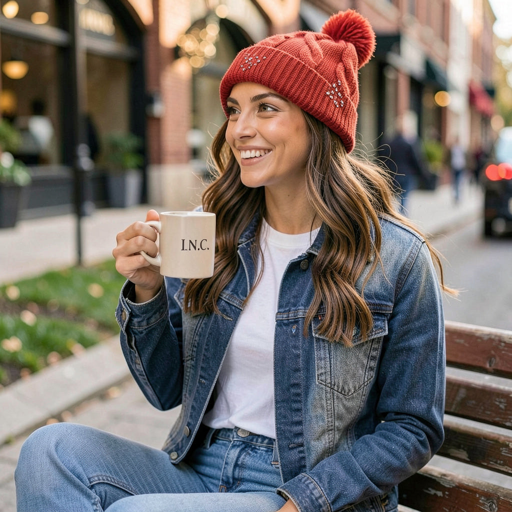 I.n.c. Embellished Beanie Red