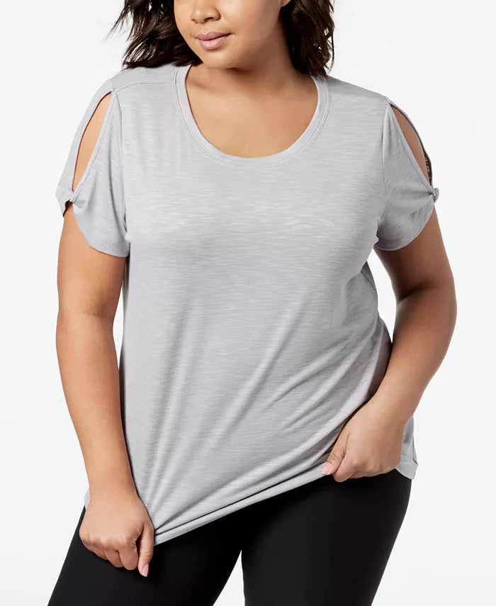 Ideology Performance Plus Size Cold-Shoulder T-Shirt, Size 3X