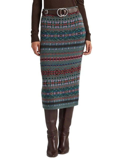 LAUREN RALPH LAUREN Fair Isle Wool-Blend Pencil Skirt