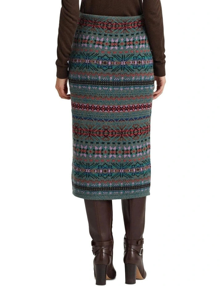 LAUREN RALPH LAUREN Fair Isle Wool-Blend Pencil Skirt