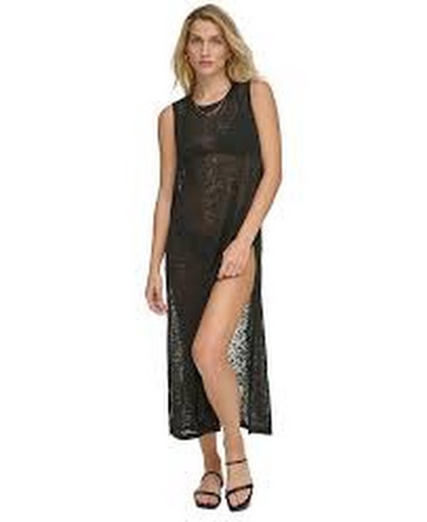 Calvin Klein Burnout Maxi Dress Swim Cover-up, Size L/XL