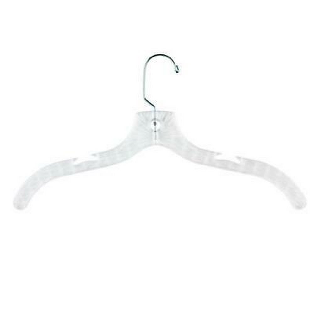 Crystal Plastic Cut Dress Hanger with Metal Hook (7-Pack)