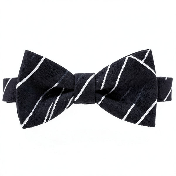 Tommy Hilfiger Mens Textured Stripe to-Tie Silk Bow Tie