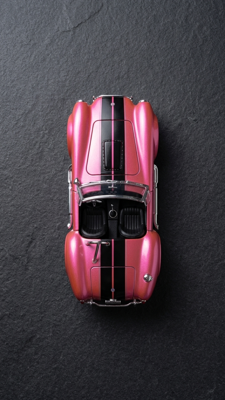 Jada Toys Pink Slips 1:24 Diecast Shelby Cobra 427 S/C Pink Black Car 1965