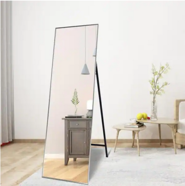 Huovtr Ta 63.2 In. X 22.2 In. Silver Modern Rectangle Metal Framed Mirror