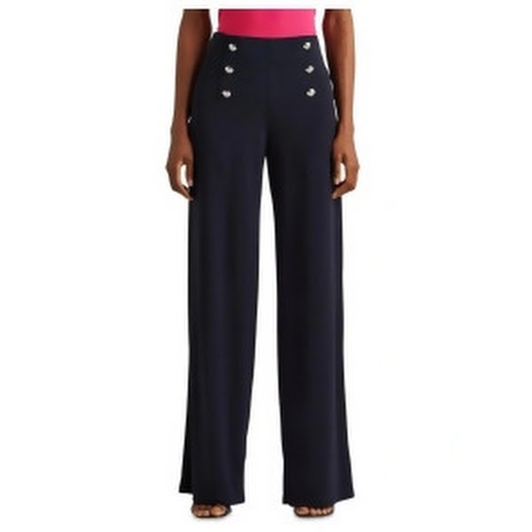 Lauren Ralph Lauren Womens Stretch Jersey Wide-Leg Pants, Size XL