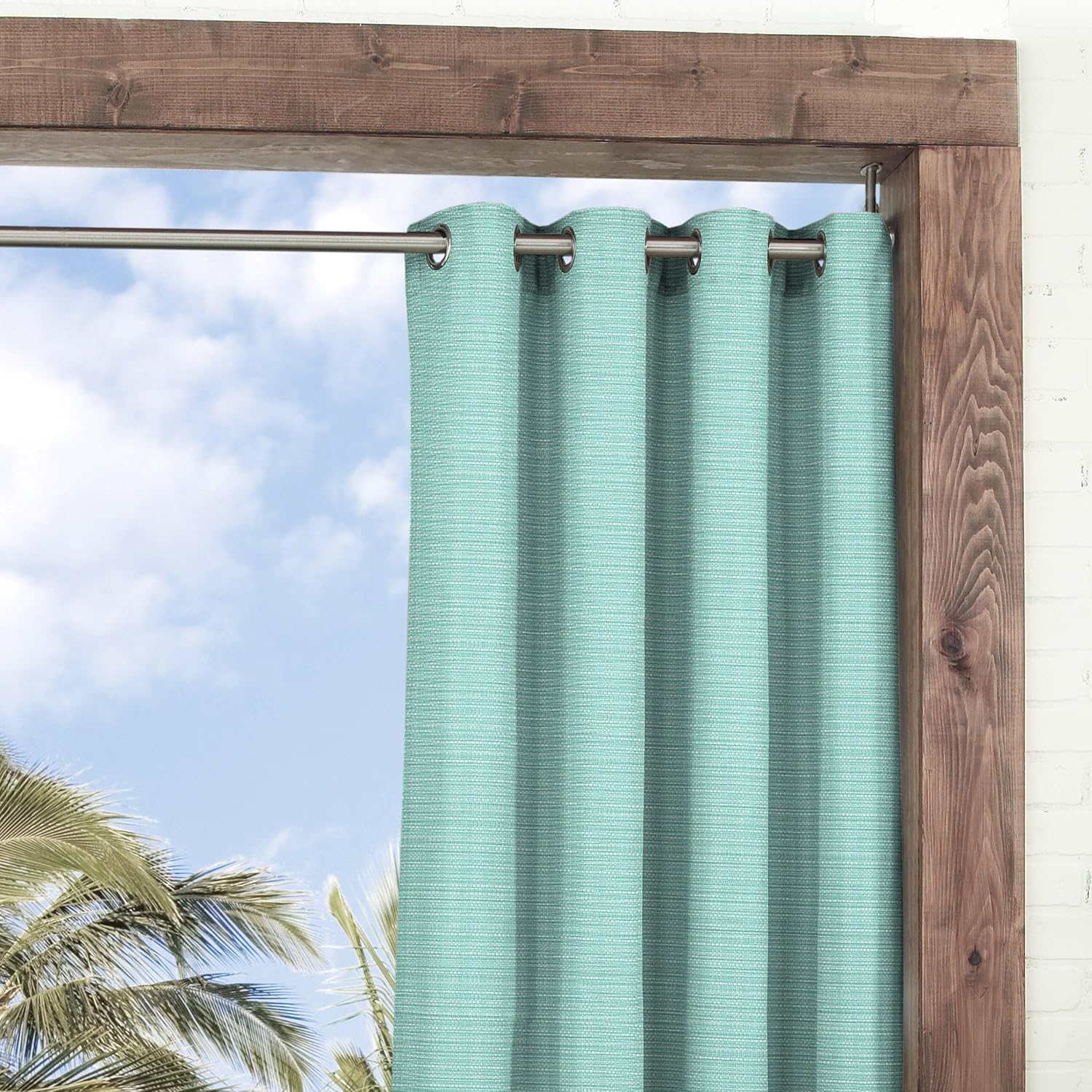 Waverly Sun N Shade Key Largo Curtain Panel (84 Inches - Aqua)