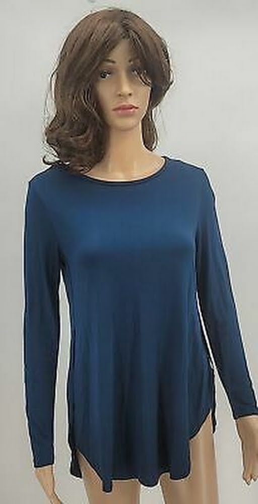 Old Navy Women’s Long Tunic Top Blue Long Sleeve Tee, Size XS