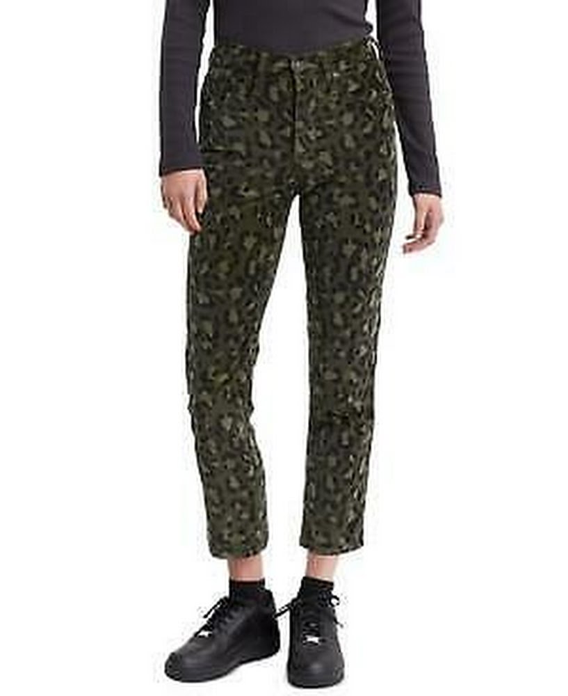 Levis Womens Limited 724 Printed Cropped Straight-Leg Jeans