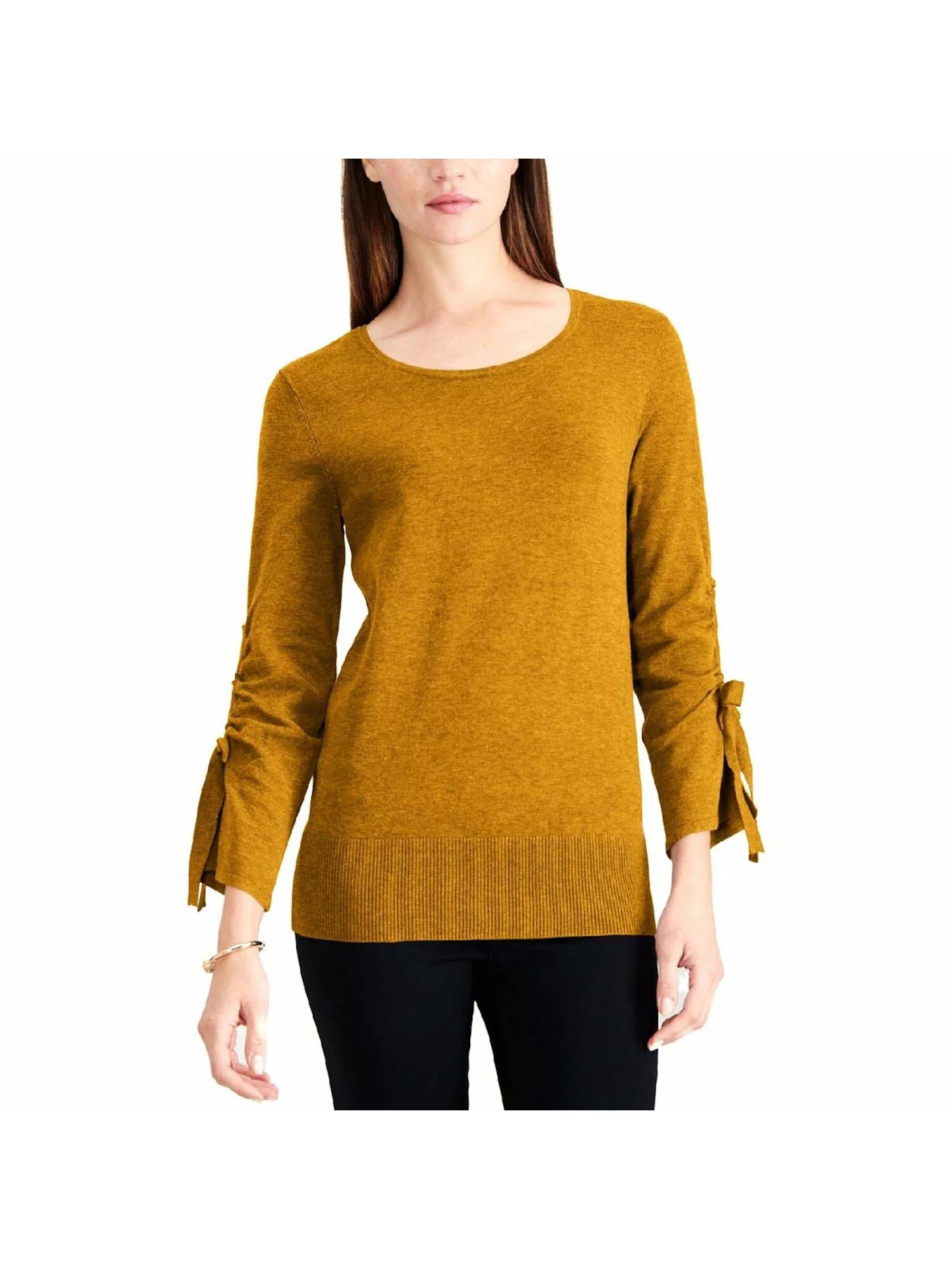 Alfani Womens Bow Sleeve Pullover Sweater