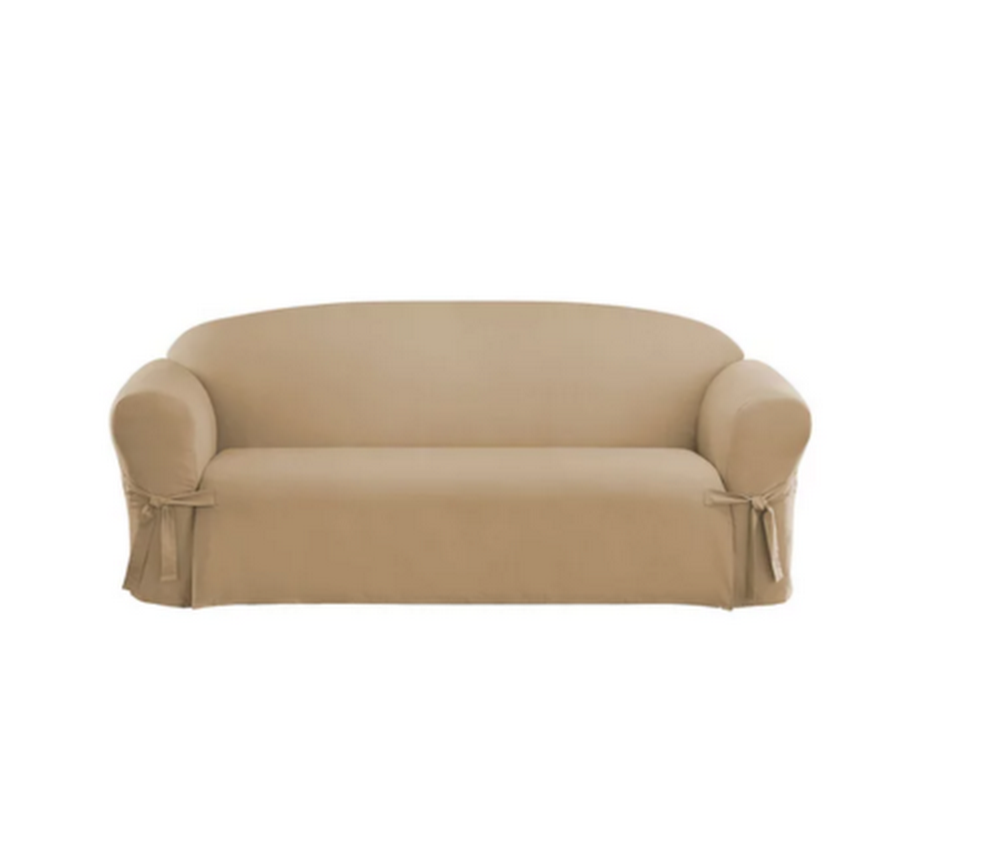 Sure Fit Solid Duck Cloth Sofa Slipcover, 74-96-In