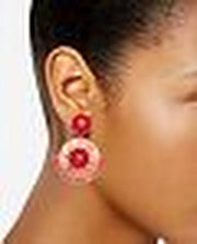 INC International Concepts Gold-Tone Beaded & Fringe Drop Earrings (Coral)