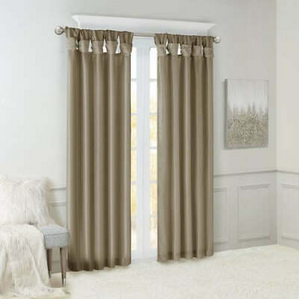 Madison Park Emilia 50 x 95 Lined Faux-Silk Twisted Tab Window Panel