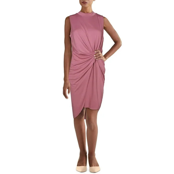 Bar Iii Ruched Twist-Front Dress, Size S