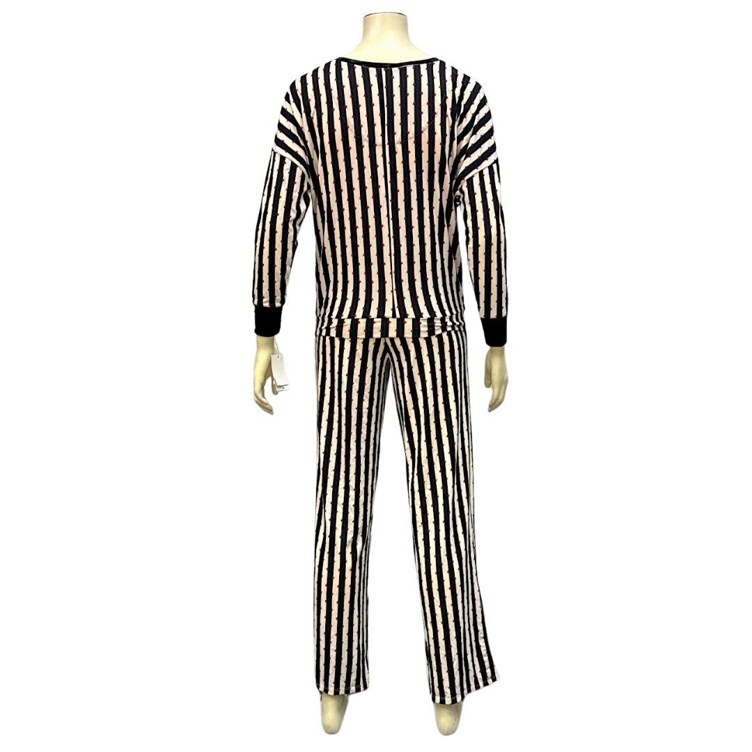 Betsey Johnson  Keep Dreaming Cozy PJ Set Black/White, Size XS
