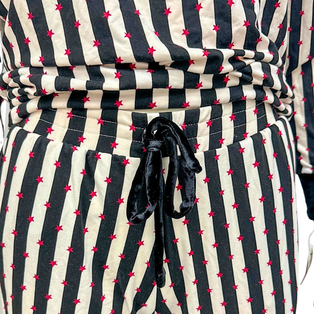 Betsey Johnson  Keep Dreaming Cozy PJ Set Black/White, Size XS