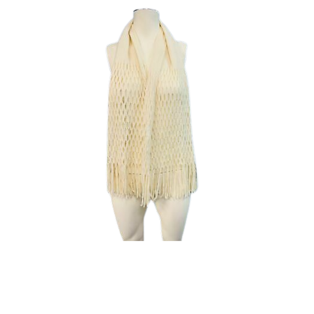 INC International Concepts Infinity Scarf IVORY Fringe Knit